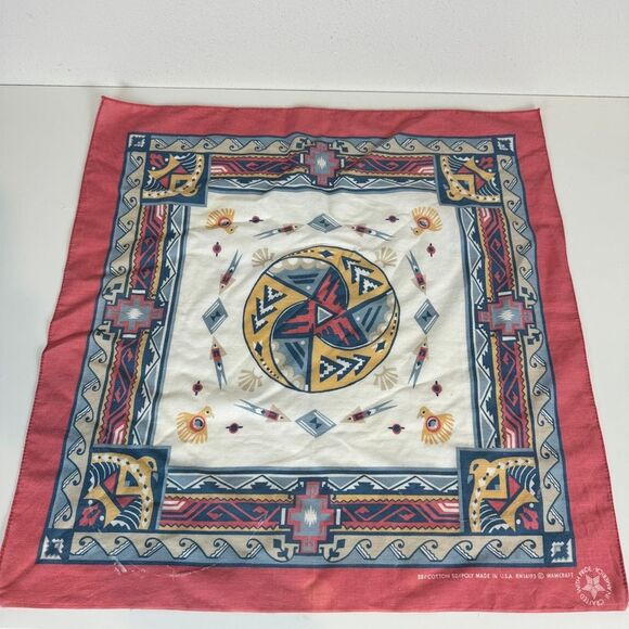 Vintage Wamcraft Southwestern Print Bandana 90s - Picture 2 of 9
